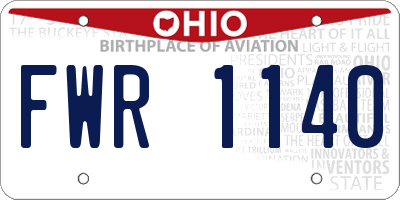 OH license plate FWR1140