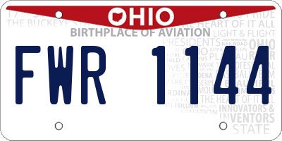OH license plate FWR1144