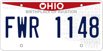 OH license plate FWR1148