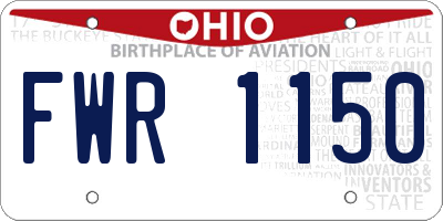 OH license plate FWR1150