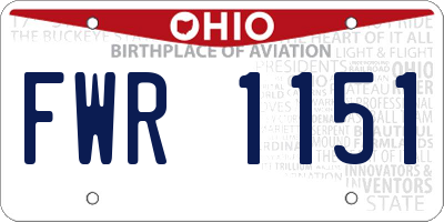 OH license plate FWR1151