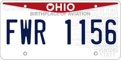 OH license plate FWR1156