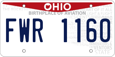 OH license plate FWR1160