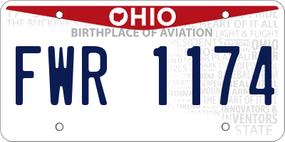 OH license plate FWR1174
