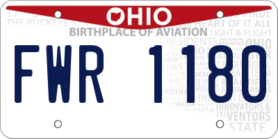 OH license plate FWR1180