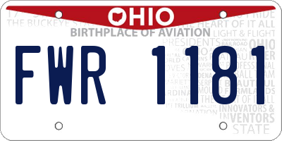 OH license plate FWR1181