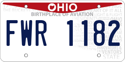 OH license plate FWR1182