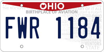 OH license plate FWR1184
