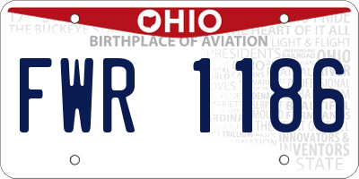 OH license plate FWR1186