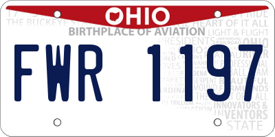 OH license plate FWR1197