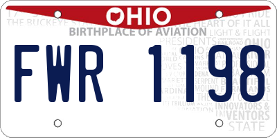 OH license plate FWR1198