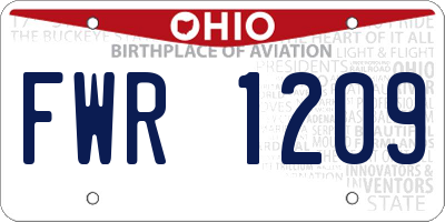 OH license plate FWR1209