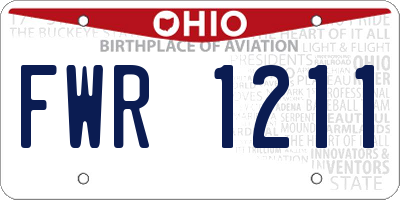 OH license plate FWR1211