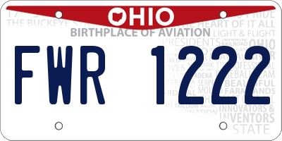 OH license plate FWR1222
