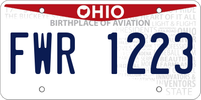 OH license plate FWR1223