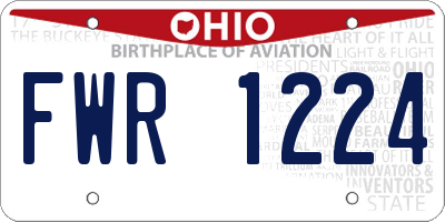 OH license plate FWR1224