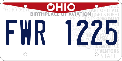 OH license plate FWR1225