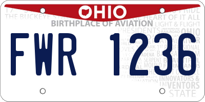 OH license plate FWR1236