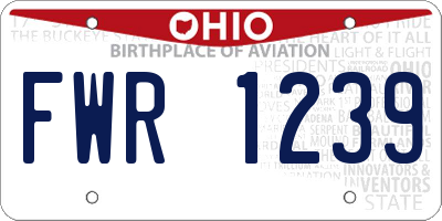 OH license plate FWR1239