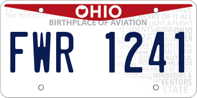 OH license plate FWR1241