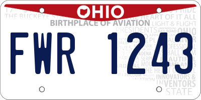 OH license plate FWR1243