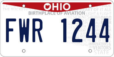 OH license plate FWR1244