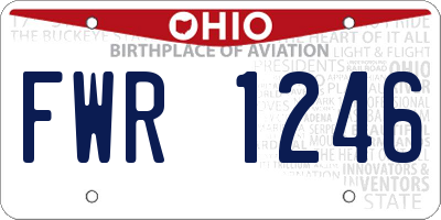 OH license plate FWR1246
