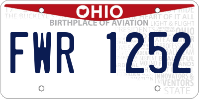 OH license plate FWR1252