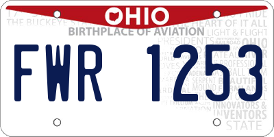 OH license plate FWR1253