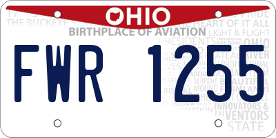 OH license plate FWR1255