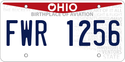 OH license plate FWR1256
