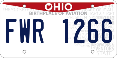 OH license plate FWR1266