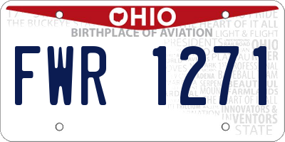 OH license plate FWR1271