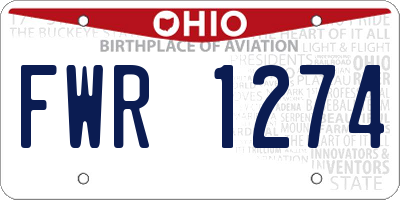 OH license plate FWR1274