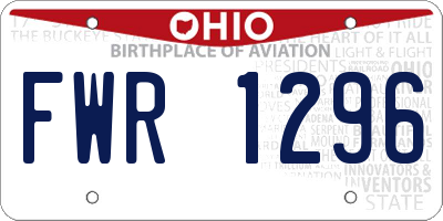 OH license plate FWR1296