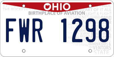 OH license plate FWR1298