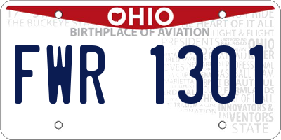 OH license plate FWR1301
