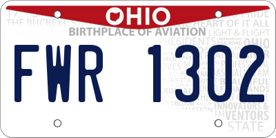OH license plate FWR1302