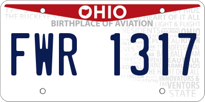 OH license plate FWR1317