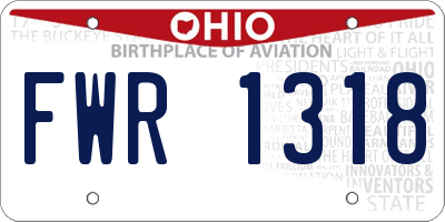 OH license plate FWR1318