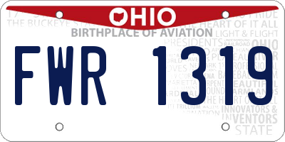 OH license plate FWR1319