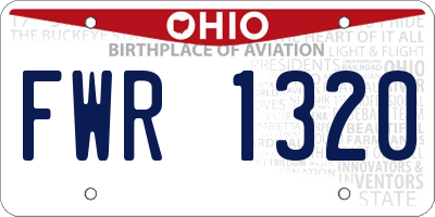 OH license plate FWR1320
