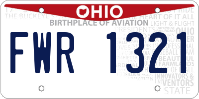 OH license plate FWR1321