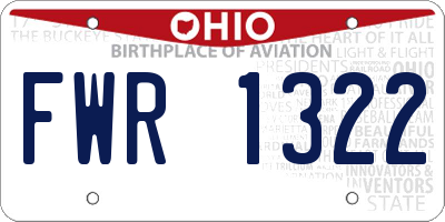 OH license plate FWR1322