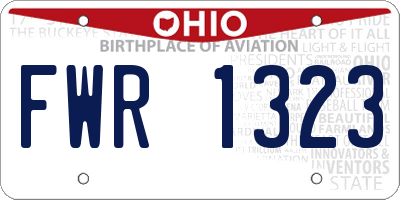 OH license plate FWR1323