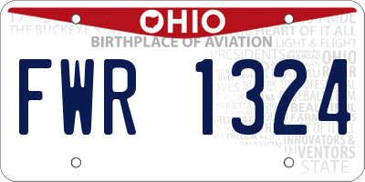 OH license plate FWR1324