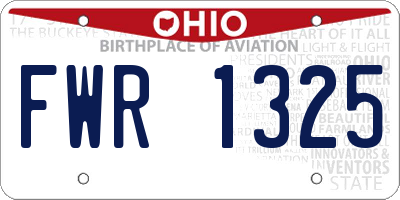 OH license plate FWR1325