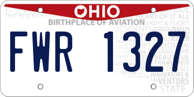 OH license plate FWR1327