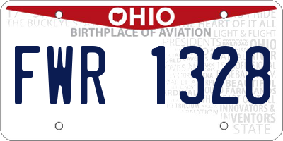 OH license plate FWR1328