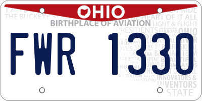 OH license plate FWR1330